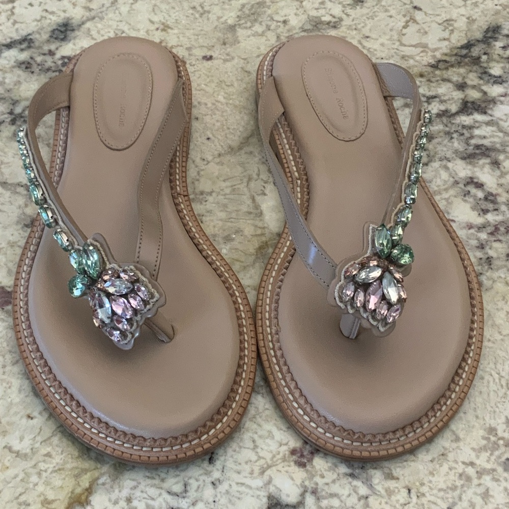 Simone Rocha Embellished Tan Sandals